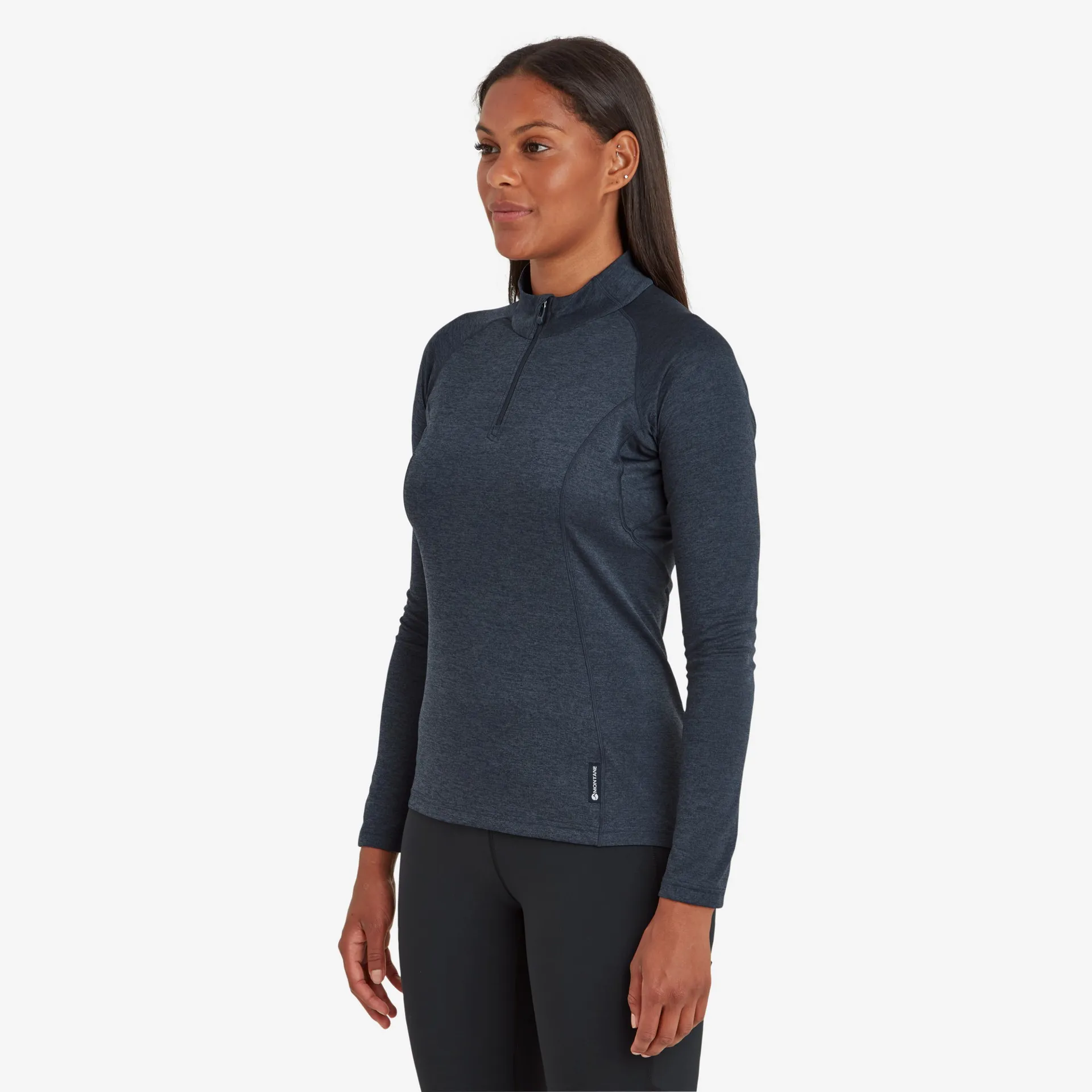 T-shirt Femme Montane Dart Thermo - Encolure Ras-du-cou - Bleu Eclipse - NEUF